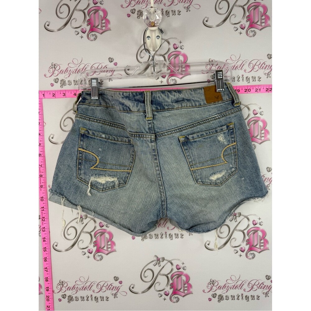 American Eagle Outfitters shorts Distressed Light Blue Denim Cutoff Shorts - Picture 2 of 9